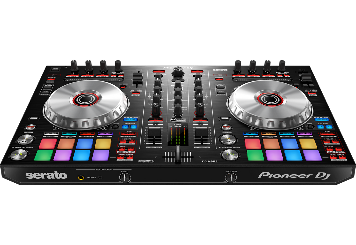 Pioneer DJ - DDJ-SR2 valdiklis Serato DJ - spalvingi mygtukai ir apšviesti ratukai
