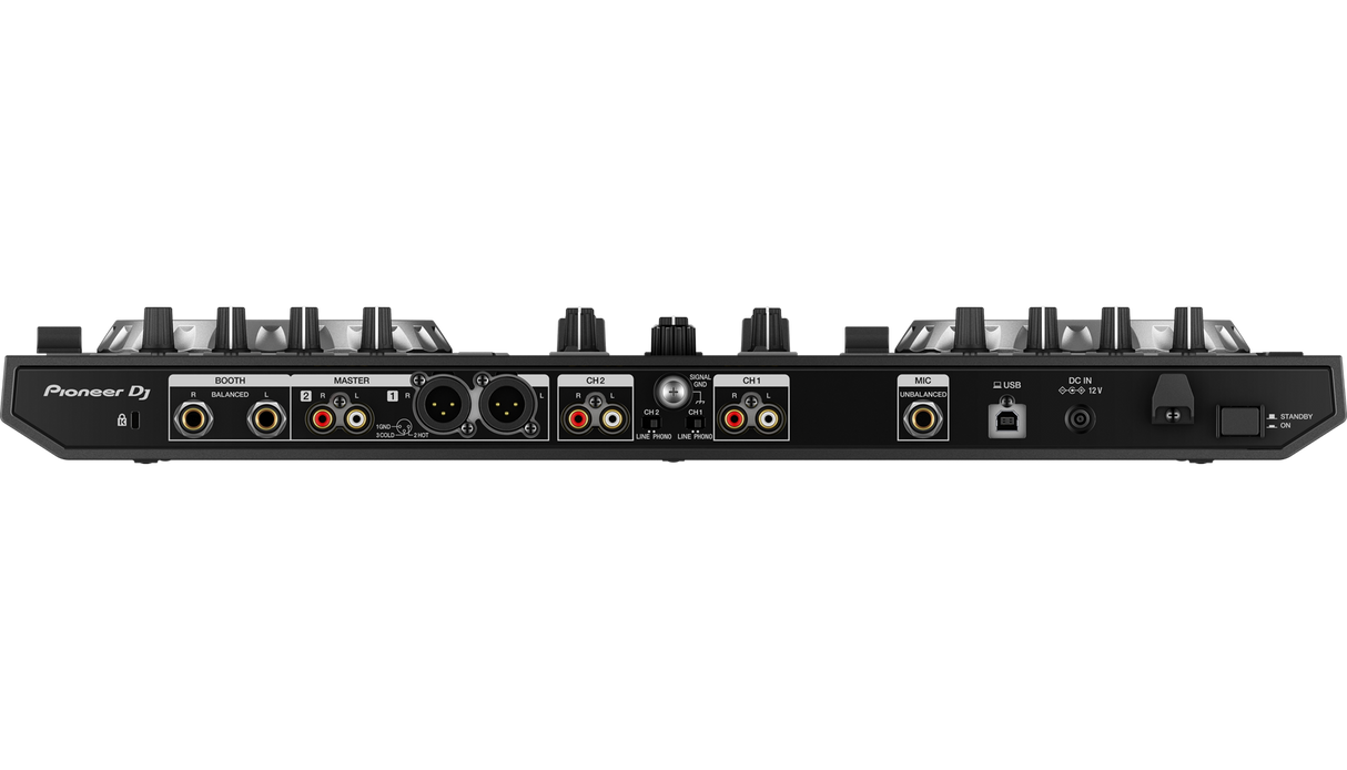 Pioneer DJ - DDJ-SR2 valdiklis Serato DJ - Galinė panelė su įvairiomis jungtimis