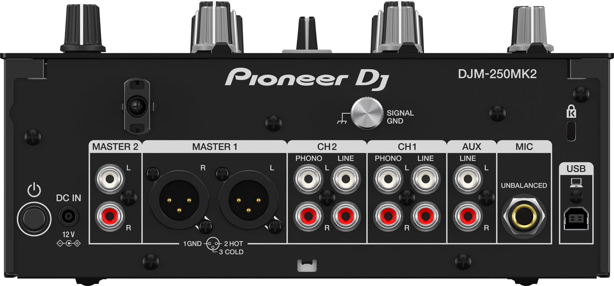 Pioneer DJ - DJM-250MK2 mikseris - Galinė panelė su jungtimis ir mygtukais