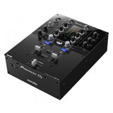 Pioneer DJ - DJM-S3 mikseris - šoninis vaizdas su jungtimis ir logotipais