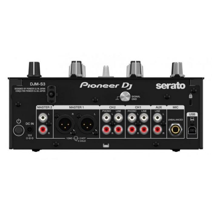 Pioneer DJ - DJM-S3 mikseris - galinė panelė su jungtimis ir mygtukais