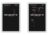 Pioneer DJ - DM-40D-BT-W monitor garsiakalbiai su bluetooth (Balti) 4″ PORA - galinės panelės su jungtimis ir jungikliais