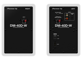 Pioneer DJ - DM-40D monitor garsiakalbiai (Balti) 4″ PORA - galinės panelės su jungtimis ir jungikliais
