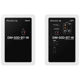 Pioneer DJ - DM-50D-BT monitoriai (balti) - galinės panelės su jungtimis ir valdymo elementais