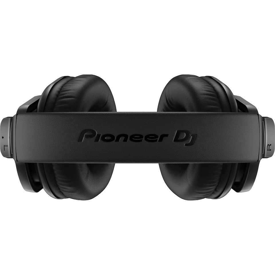 Pioneer DJ HRM-5 monitorinės ausinės - Viršutinis ausinių vaizdas su logotipu