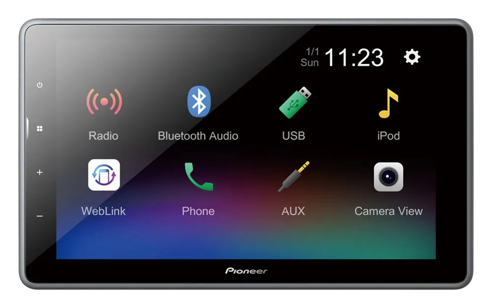 Pioneer DMH-AF555BT, 9” automobilinė multimedija - Didelis ekranas su funkcijų piktogramomis