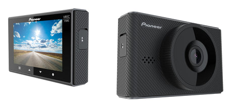 Pioneer Full HD Kojelautakamera VREC-170RS - šoninis vaizdas su objektyvu ir grotelėmis