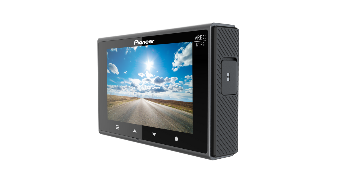 Pioneer Full HD Kojelautakamera VREC-170RS - Priekinis "Pioneer" logotipas ekrane
