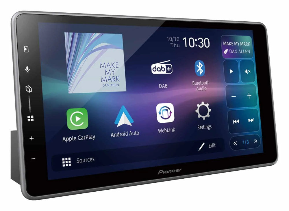 Pioneer SPH-DA97DAB-UNI, 9" automobilinė multimedija su Apple CarPlay, Android Auto ir DAB+ - Ekranas su piktogramomis ir valdikliais