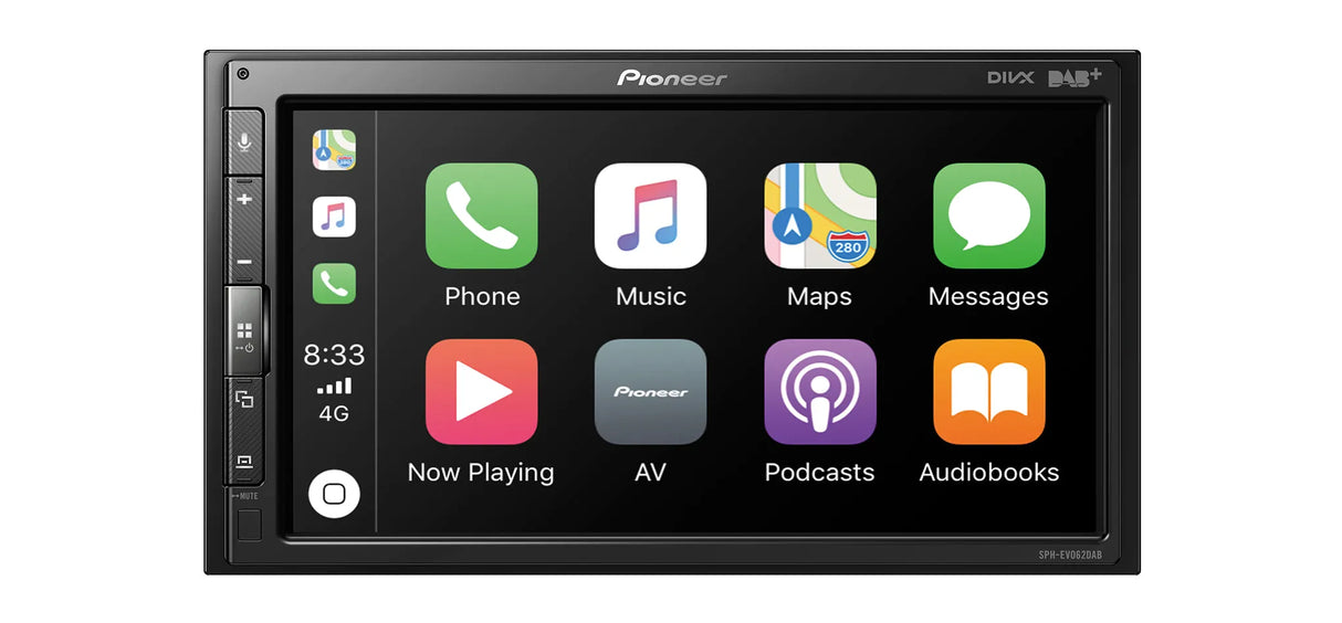 Pioneer SPH-EVO62DAB-208, automobilinė multimedija - Šoninė panelė su mygtukais ir piktogramomis