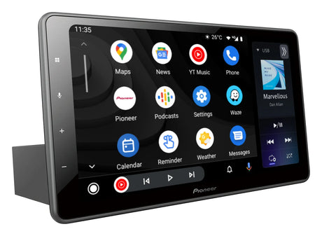 Pioneer SPH-EVO950DAB, 9” automobilinė multimedija su Apple CarPlay ir Android Auto - ekranas su programėlių piktogramomis ir valdikliais