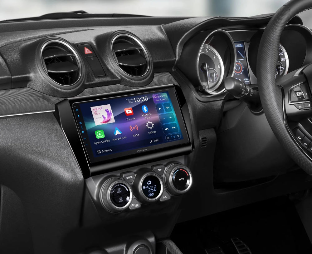 Pioneer SPH-PF97BT, 9" automobilinė multimedija su Apple CarPlay ir Android Auto - prietaisų skydelis su multimedija ir vairu