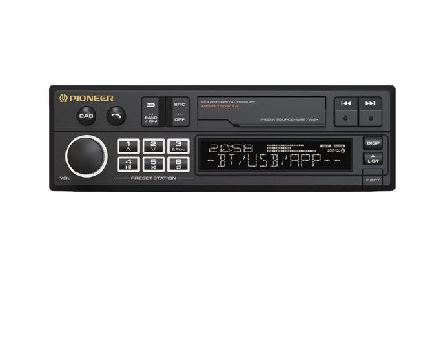 Pioneer SXT-C10PS, retro magnetola automobiliui, DAB+, Bluetooth ir USB