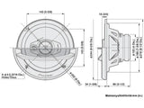 Pioneer, TS-A2013i 20cm 3-juostų automobiliniai garsiakalbiai - Matmenys ir techninis brėžinys