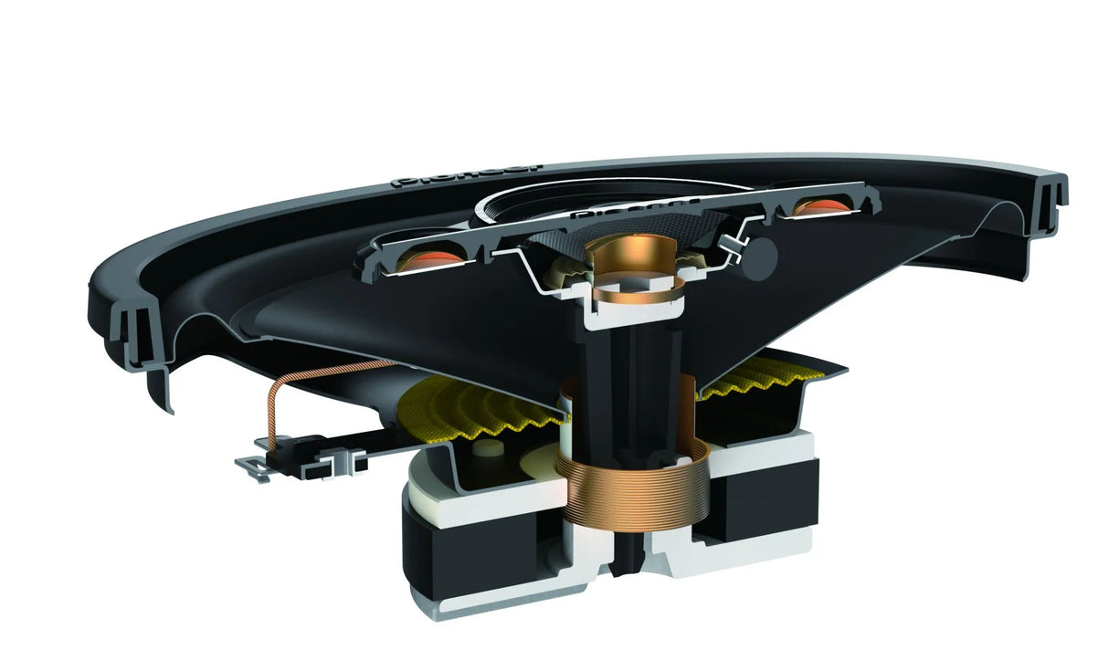 Pioneer TS-A4671F - vidinis garsiakalbio pjūvis su detalėmis