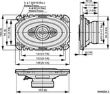 Pioneer TS-A4671F - techniniai brėžiniai su matmenimis ir skylutėmis