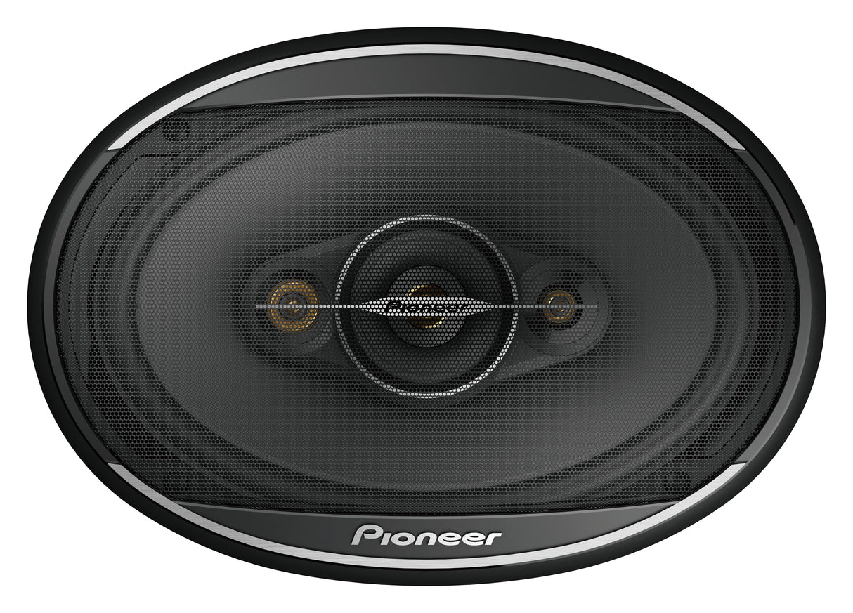 Pioneer TS-A6961F - Garsiakalbio grotelės su trimis garsiakalbiais ir logotipu