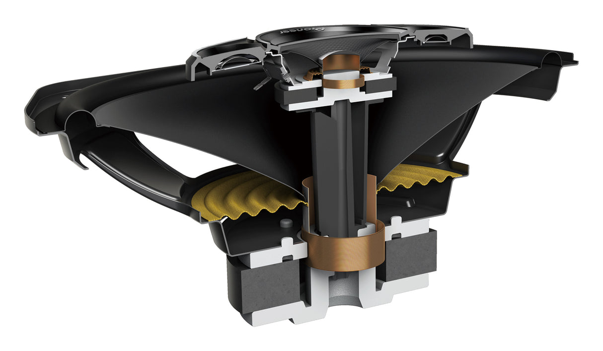 Pioneer TS-A6980F - Garsiakalbio pjūvis su vidinėmis dalimis