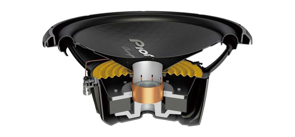 Pioneer TS-W32S4 - vidinis garsiakalbio pjūvis su detalėmis