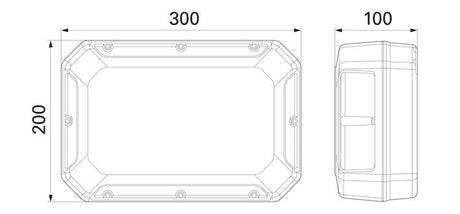 Pioneer TS-WX400DA - matmenys ir šoninis vaizdas su rankenėle