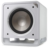Polk Audio HTS SUB 12 žemų dažnių garso kolonėlė (įvairių spalvų) - Šoninis vaizdas su "Polk" logotipu