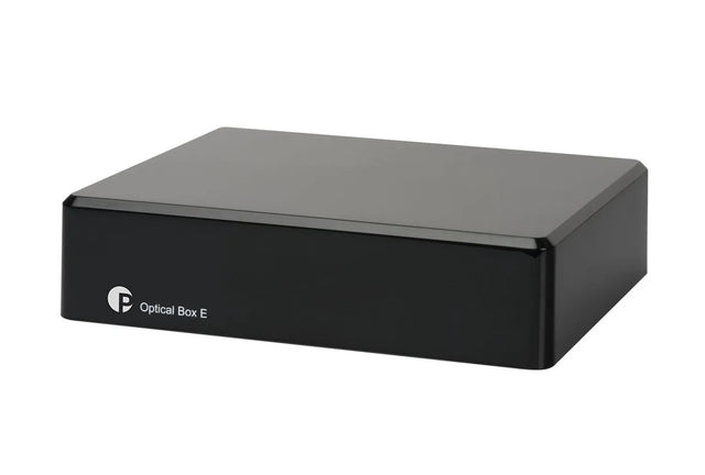 Pro-Ject Optical Box E Phono, pradinis Phono stiprintuvas (įvairių spa - Juodas korpusas su užrašu priekyje