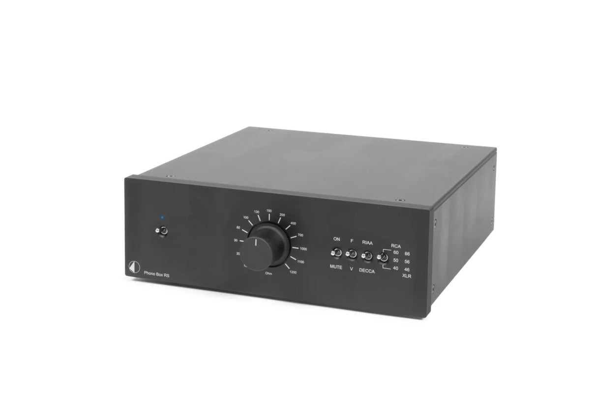 Pro-Ject PHONO BOX RS, pradinis Phono stiprintuvas (įvairių spalvų) - valdymo mygtukai ir jungikliai iš arti