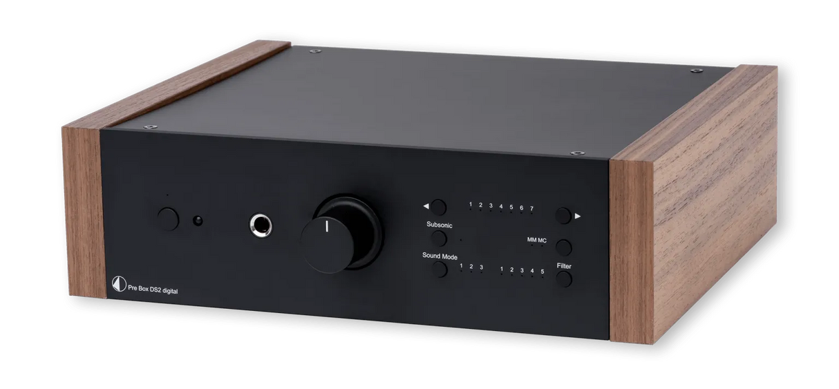 Pro-Ject Phono Pre Box DS2 Digital, Phono pradinis stiprintuvas - medinės šoninės apdailos detalė
