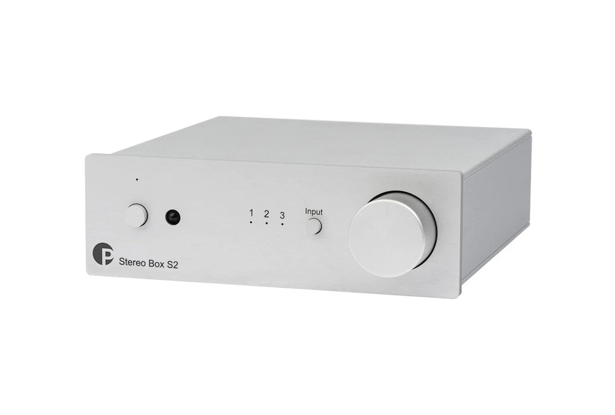 Pro-Ject Stereo Box S, integruotas Phono stiprintuvas (įvairių spalvų) - Priekinė panelė su valdymo elementais