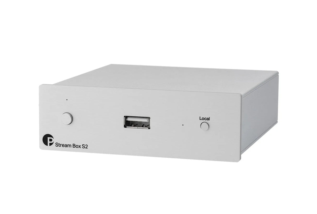 Pro-Ject Stream Box S2, Multiroom tinklo grotuvas - priekinė panelė su USB jungtimi ir mygtukais