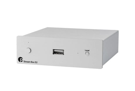 Pro-Ject Stream Box S2, Multiroom tinklo grotuvas - priekinė panelė su USB jungtimi ir mygtukais