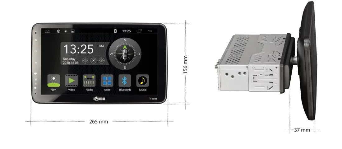 RADICAL R-D111, Android multimedija automobiliui, 1-DIN, USB, BLUETOOTH, WiFi, Android Mirroring