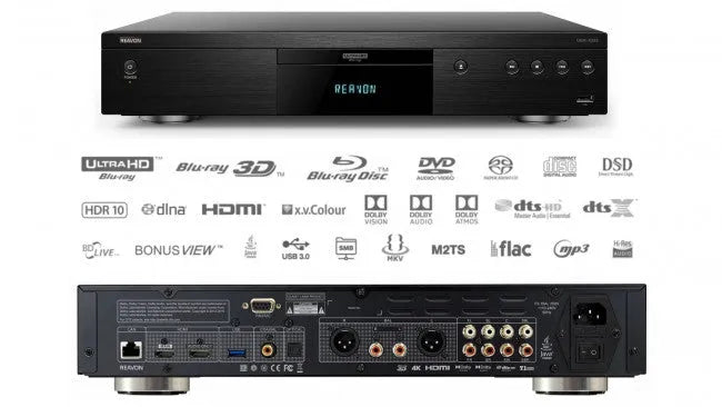 REAVON UBR-X100, 4K Ultra HD Universalus CD grotuvas - galinė panelė su daugybe jungčių