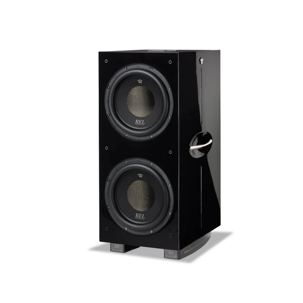 REL 212 Black Label, 12" aktyvi žemų dažnių garso kolonėlė, 1000 W
