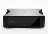 Rega SOLIS, stereo galios stiprintuvas, 168W / 305W - Juodas priekis su mygtukais ir logotipu