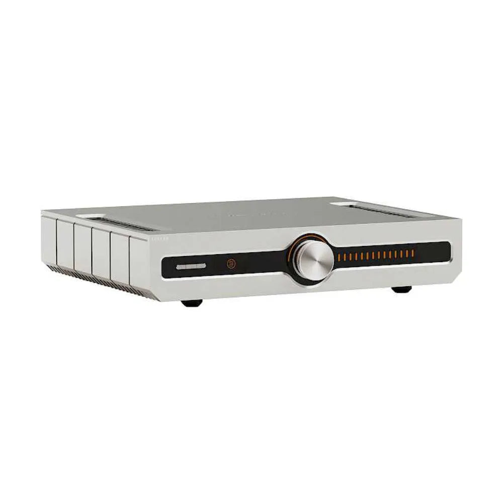 Roksan Caspian 4G Streaming Pre-Amplifier, tinklo grotuvas - pradinis stiprintuvas - priekinė panelė su apšviestais indikatoriais