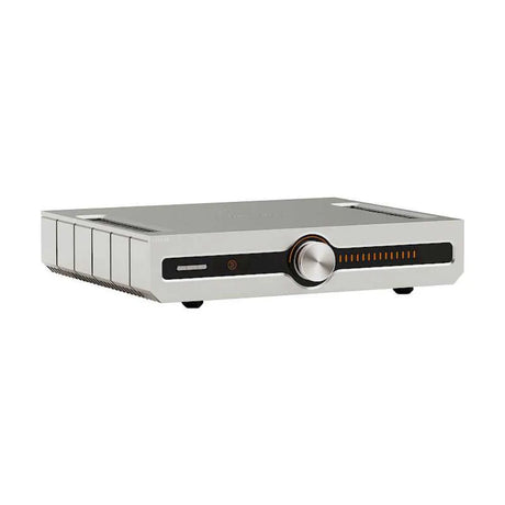 Roksan Caspian 4G Streaming Pre-Amplifier, tinklo grotuvas - pradinis stiprintuvas - priekinė panelė su apšviestais indikatoriais