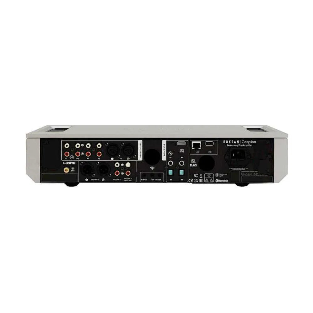 Roksan Caspian 4G Streaming Pre-Amplifier, tinklo grotuvas - pradinis stiprintuvas - galinė panelė su daugybe jungčių