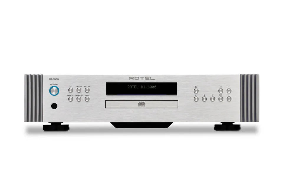 Rotel DT-6000, CD grotuvas su DAC - sidabrinė panelė su mygtukais ir ekranu