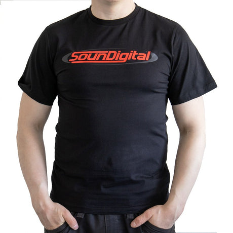 SD marškinėliai M Comp. team - Juodi marškinėliai su raudonu logotipu