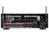 SM Denon AVR-X1600H DAB, AV imtuvas - stiprintuvas - galinė panelė su daugybe jungčių ir antenomis
