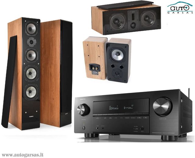 SM Namų kino komplektas - stiprintuvas Denon AVR-X2500H , su kolonėlėm Dynavoice Challenger M-65, C-5, S-5 EX (v.4)
