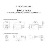 HELIX SRC.1 MK2 - Matomi skirtingi montavimo variantai su matmenimis