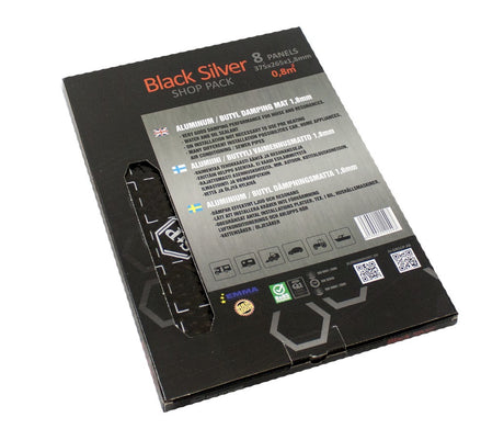 STP Black Silver Shop - Pakuotė su tekstu ir piktogramomis