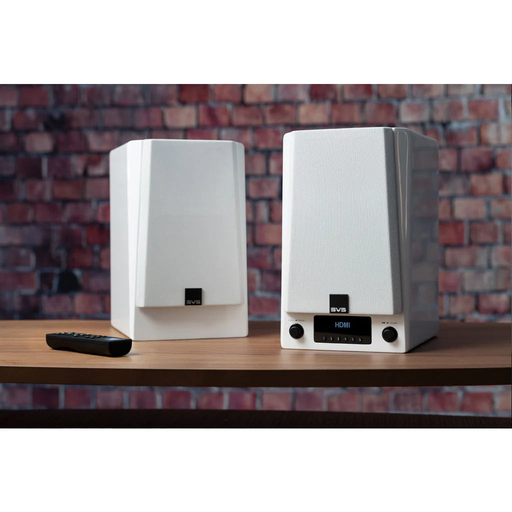 SVS Prime Wireless Pro, aktyvios kolonėlės - nuotolinio valdymo pultas ir priekinė panelė su ekranu