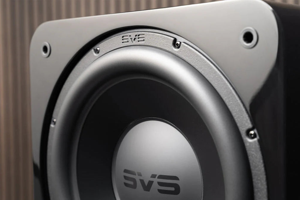SVS SB-3000 R|Evolution, aktyvi žemų dažnių garso kolonėlė, 1200W - Garsiakalbio detalus vaizdas su logotipais