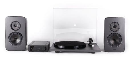 Rega SYSTEM ONE, patefono, lentyninių garso kolonėlių bei integruoto stiprintuvo komplektas