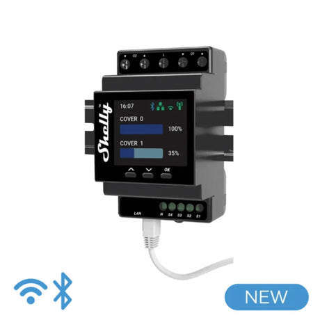 Shelly Pro Dual Cover/Shutter PM, 2 kanalų išmanusis WiFi/Bluetooth va