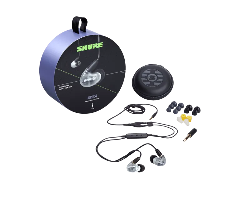 Shure AONIC 4, In-Ear tipo ausinės su išorinių garsų slopinimo funkcij - viskas komplekte su ausinėmis ir dėklu