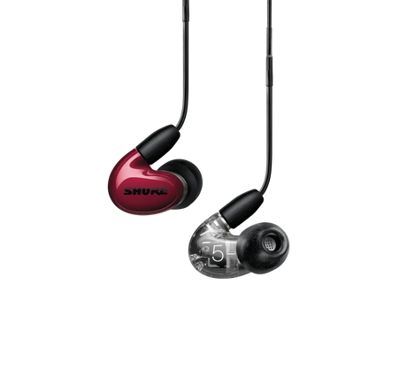 Shure AONIC 5, Ausinės (įvairių spalvų) - Ausinės su skaidriu korpusu ir raudonu korpusu